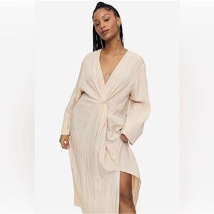 H&M Caftan Cream Long Sleeve Dress